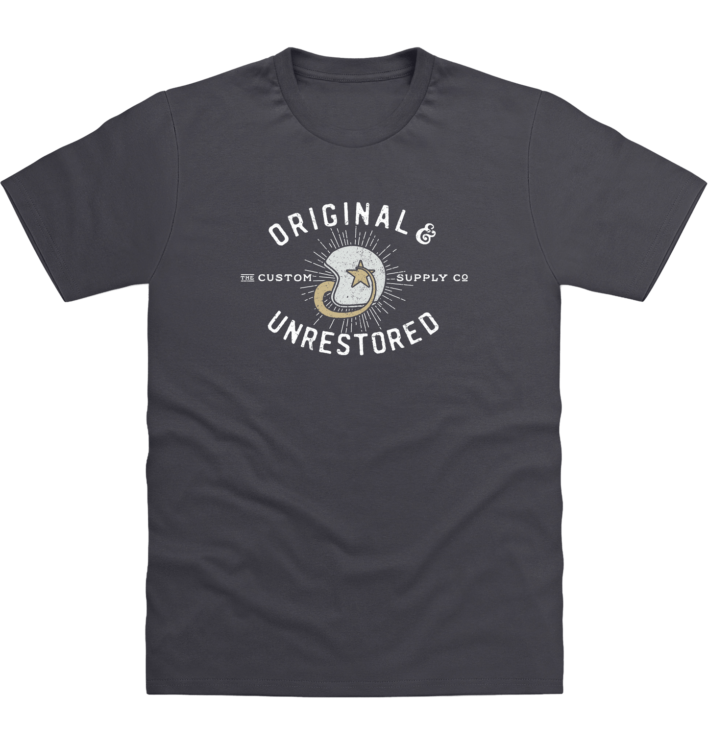 Solid Charcoal Printed T-shirt Front