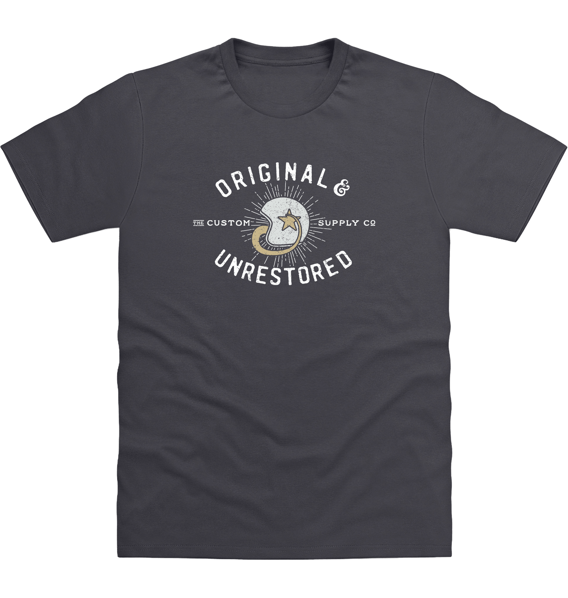 Solid Charcoal Printed T-shirt Front
