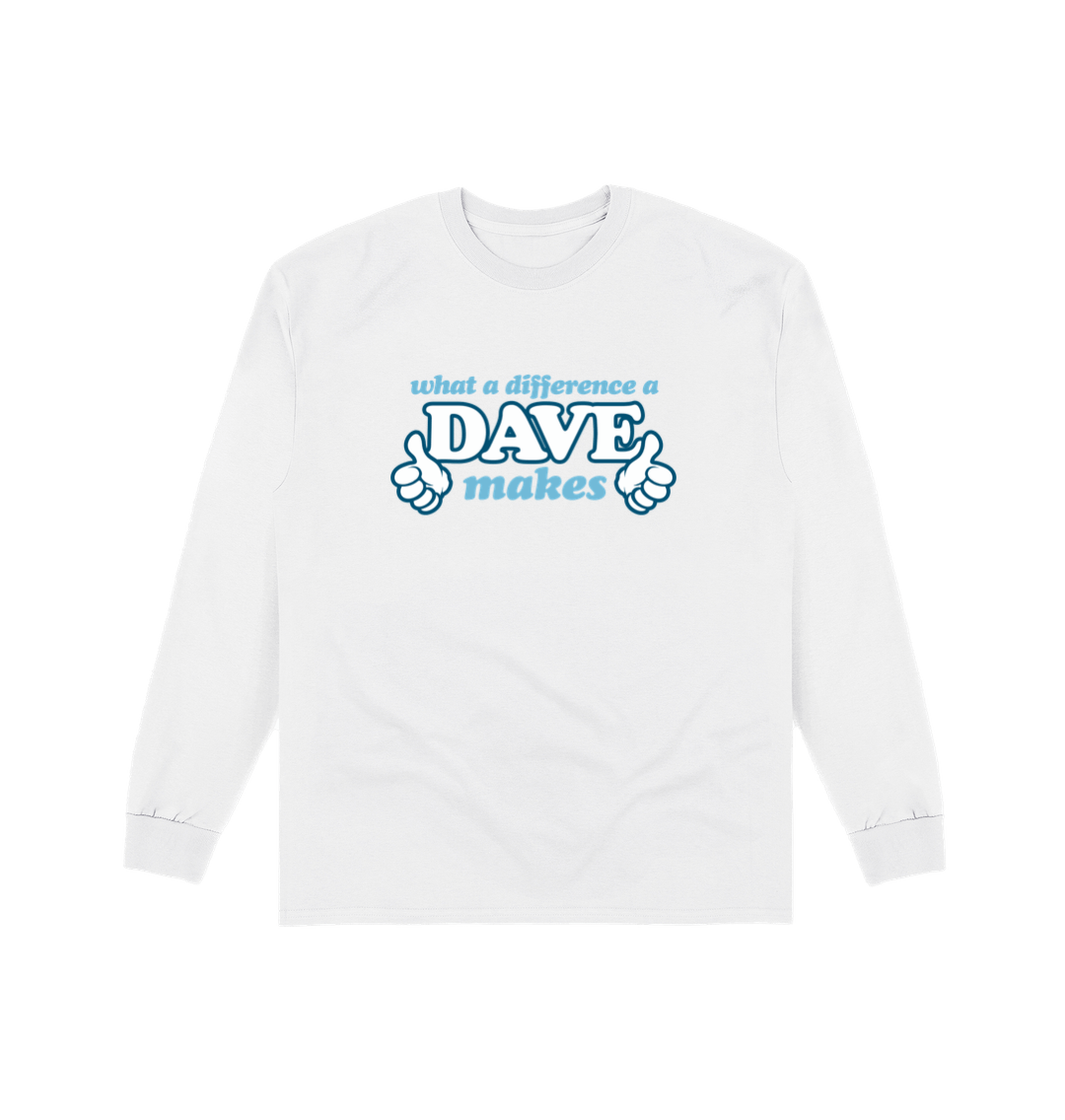 White Printed Long Sleeve T Shirt Front