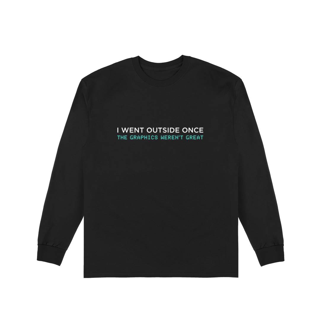 Black Printed Long Sleeve T Shirt Front