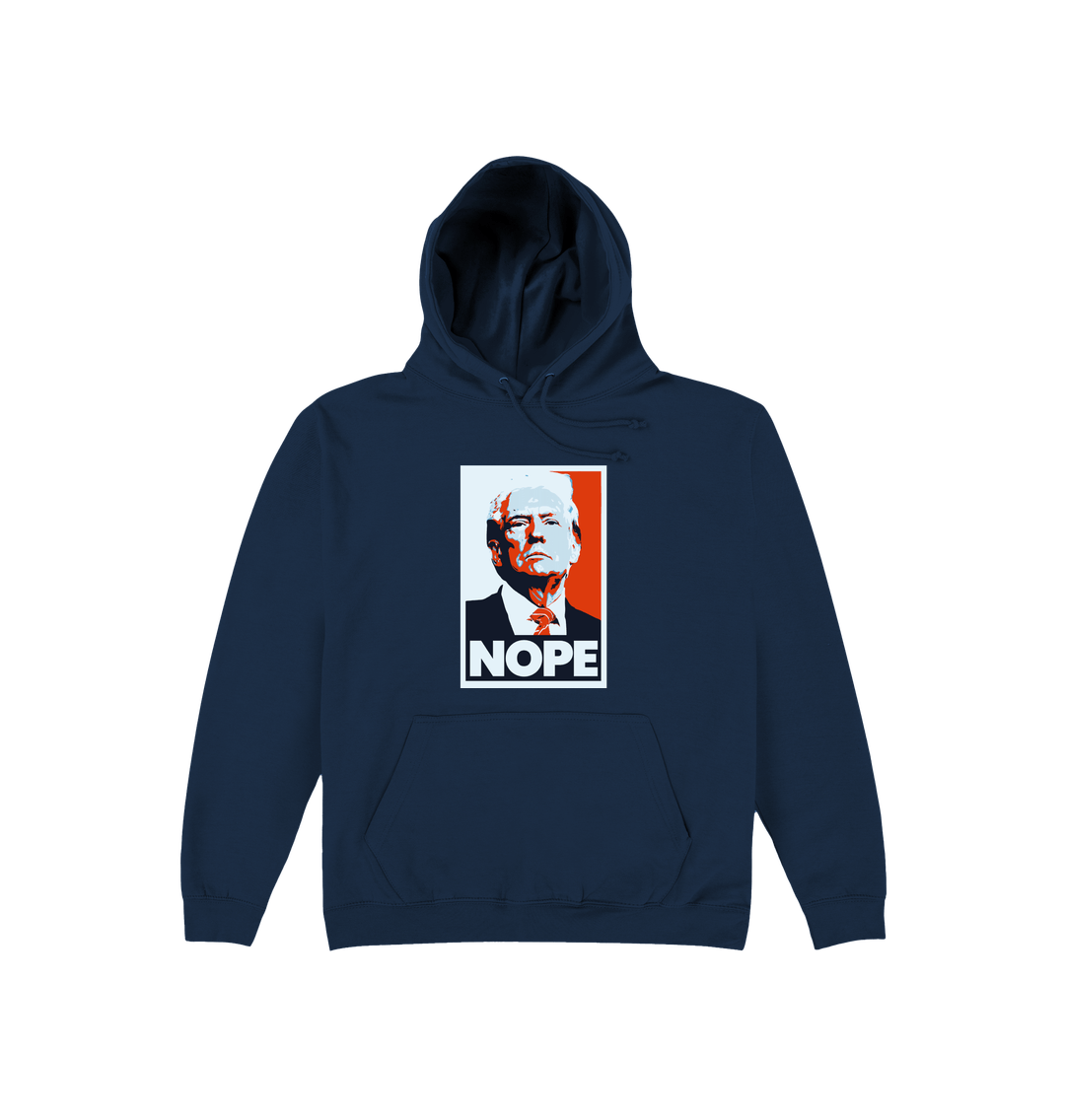 New French Navy Printed Hoody Front