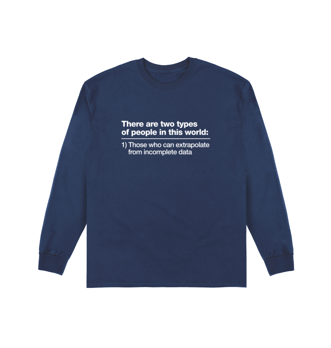 Navy Printed Long Sleeve T Shirt Front