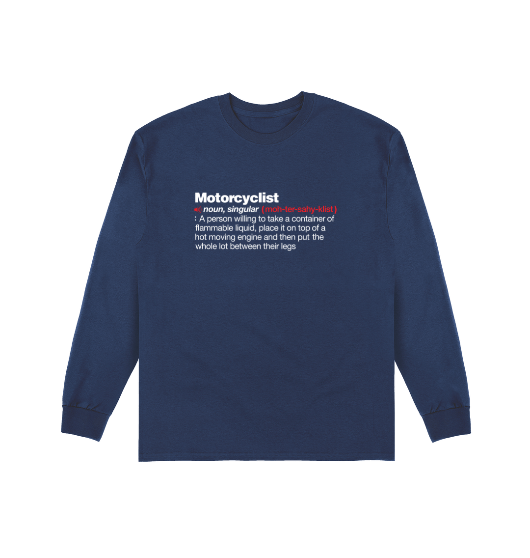 Navy Printed Long Sleeve T Shirt Front