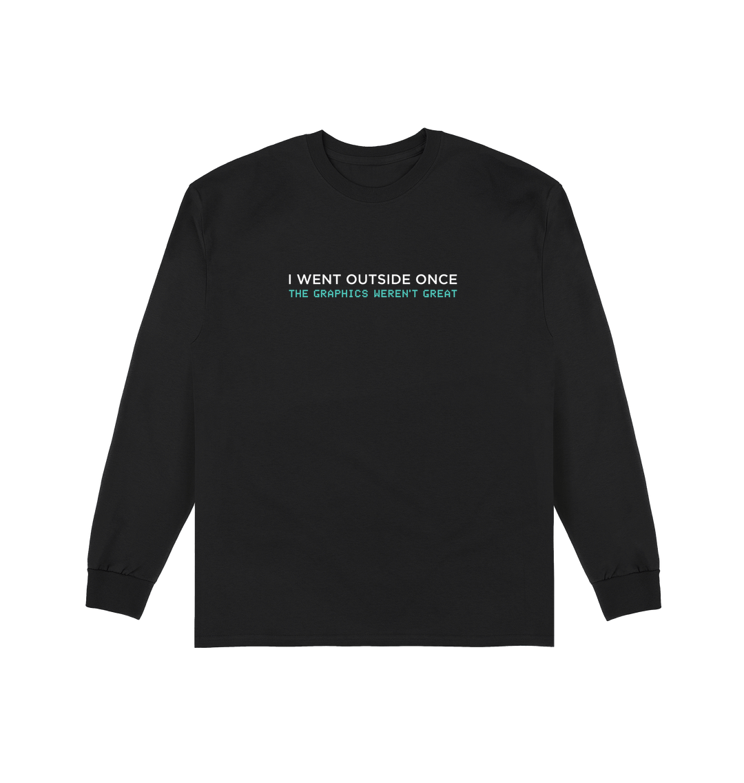 Black Printed Long Sleeve T Shirt Front