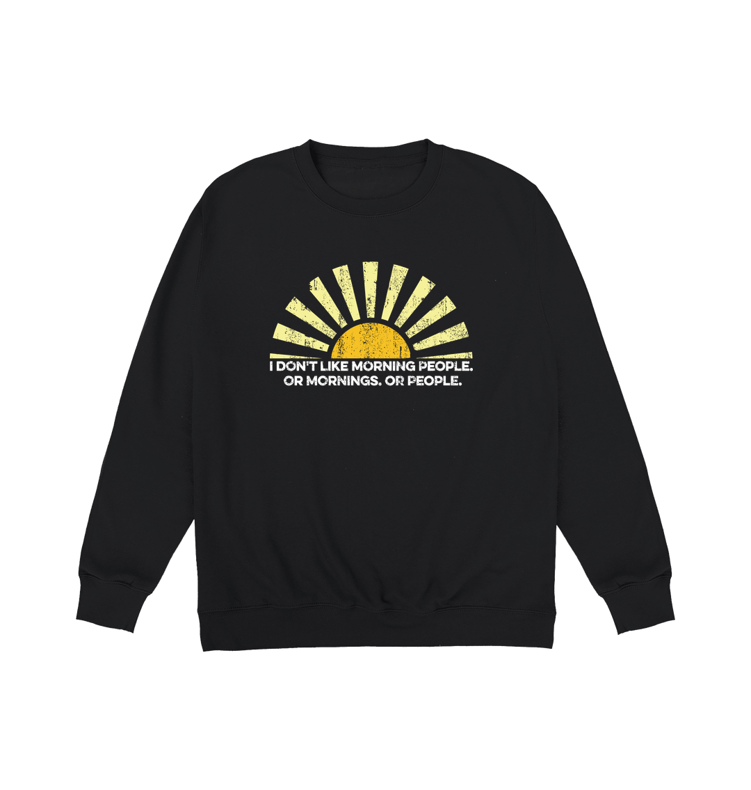 Jet Black Printed Sweater Front