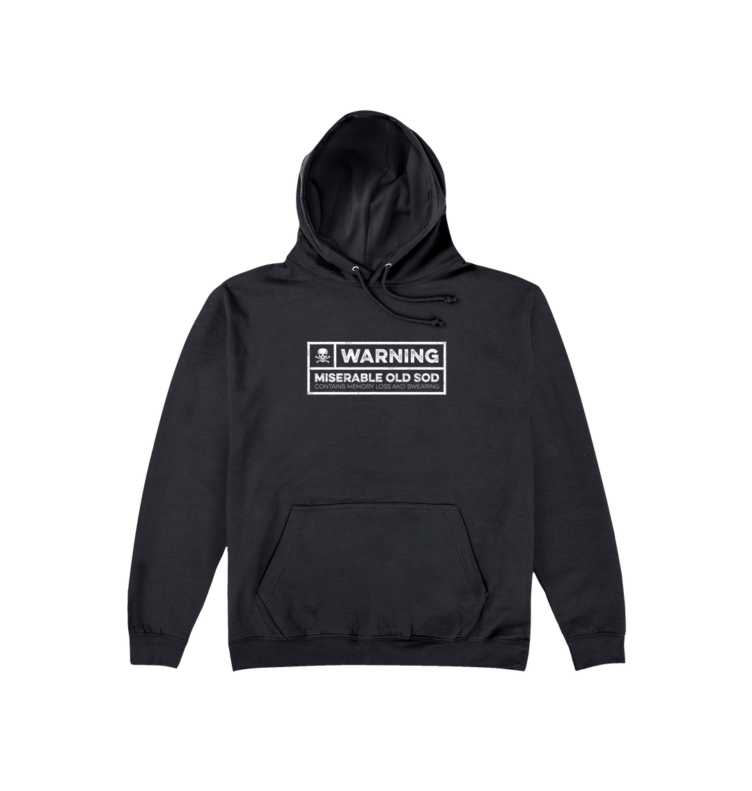 Jet Black Printed Hoody Front