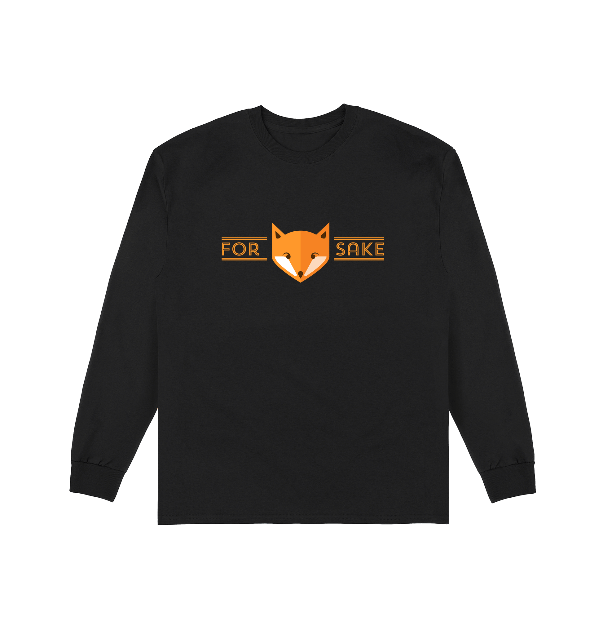 Black Printed Long Sleeve T Shirt Front