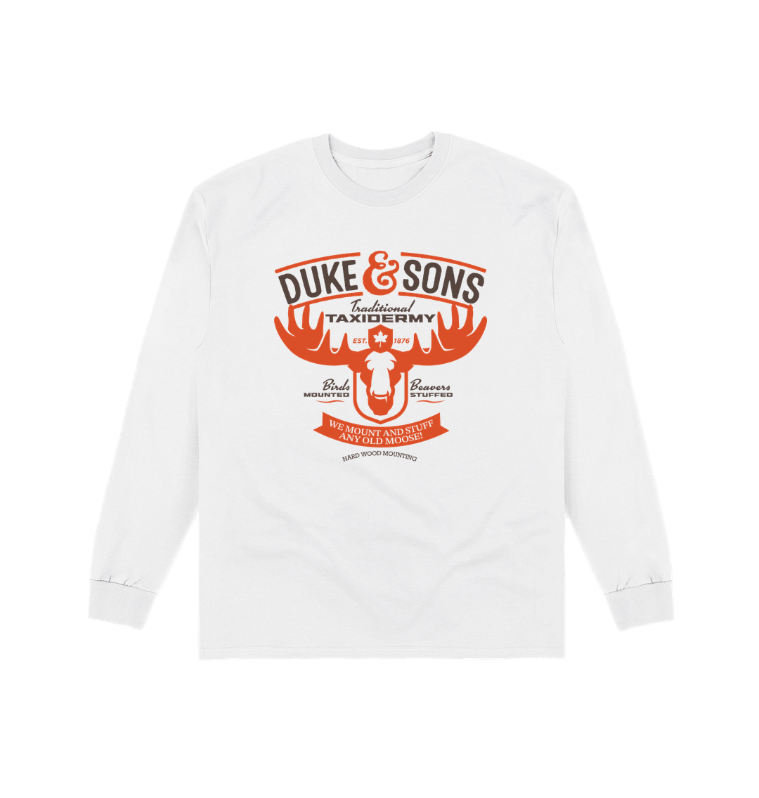 White Printed Long Sleeve T Shirt Front