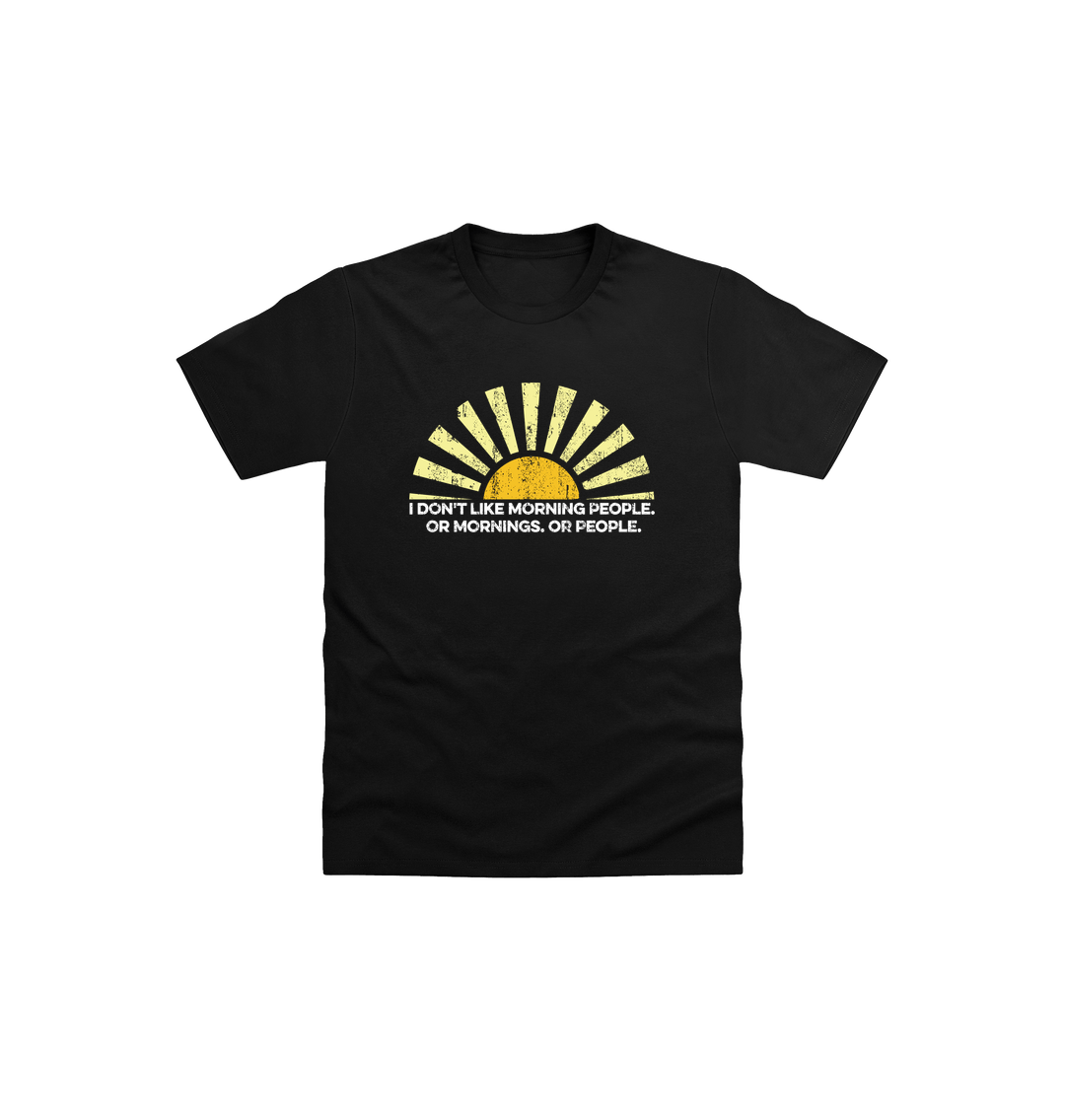 Black Printed Kids T-Shirt Front