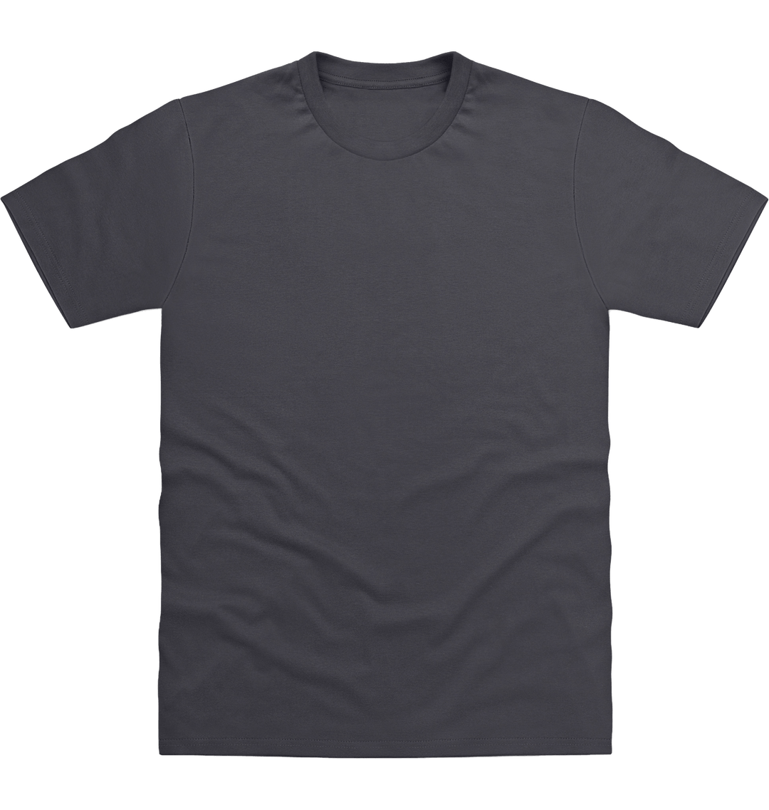 Solid Charcoal Printed T-shirt Front
