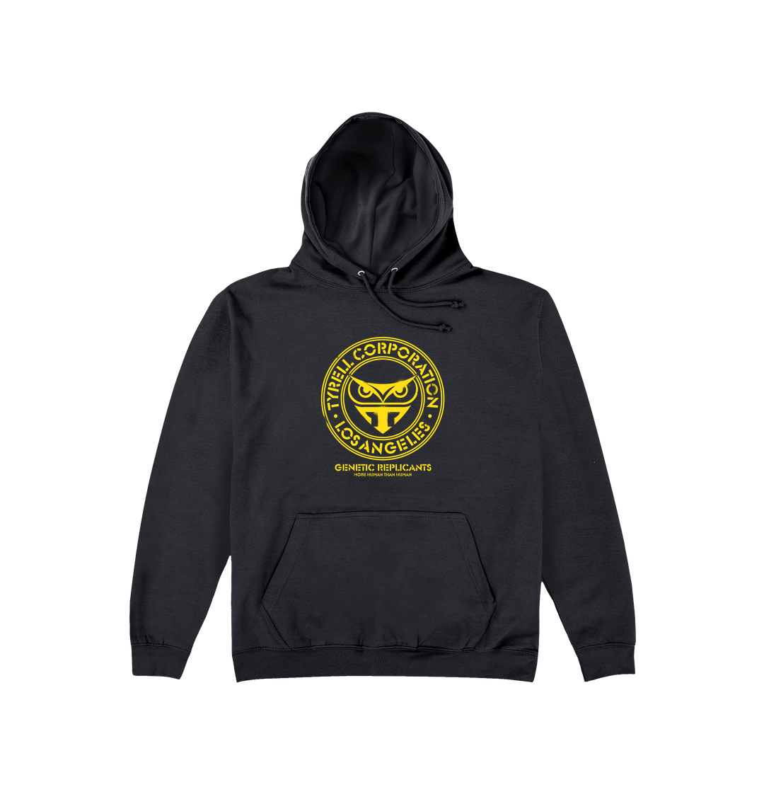 Jet Black Printed Hoody Front