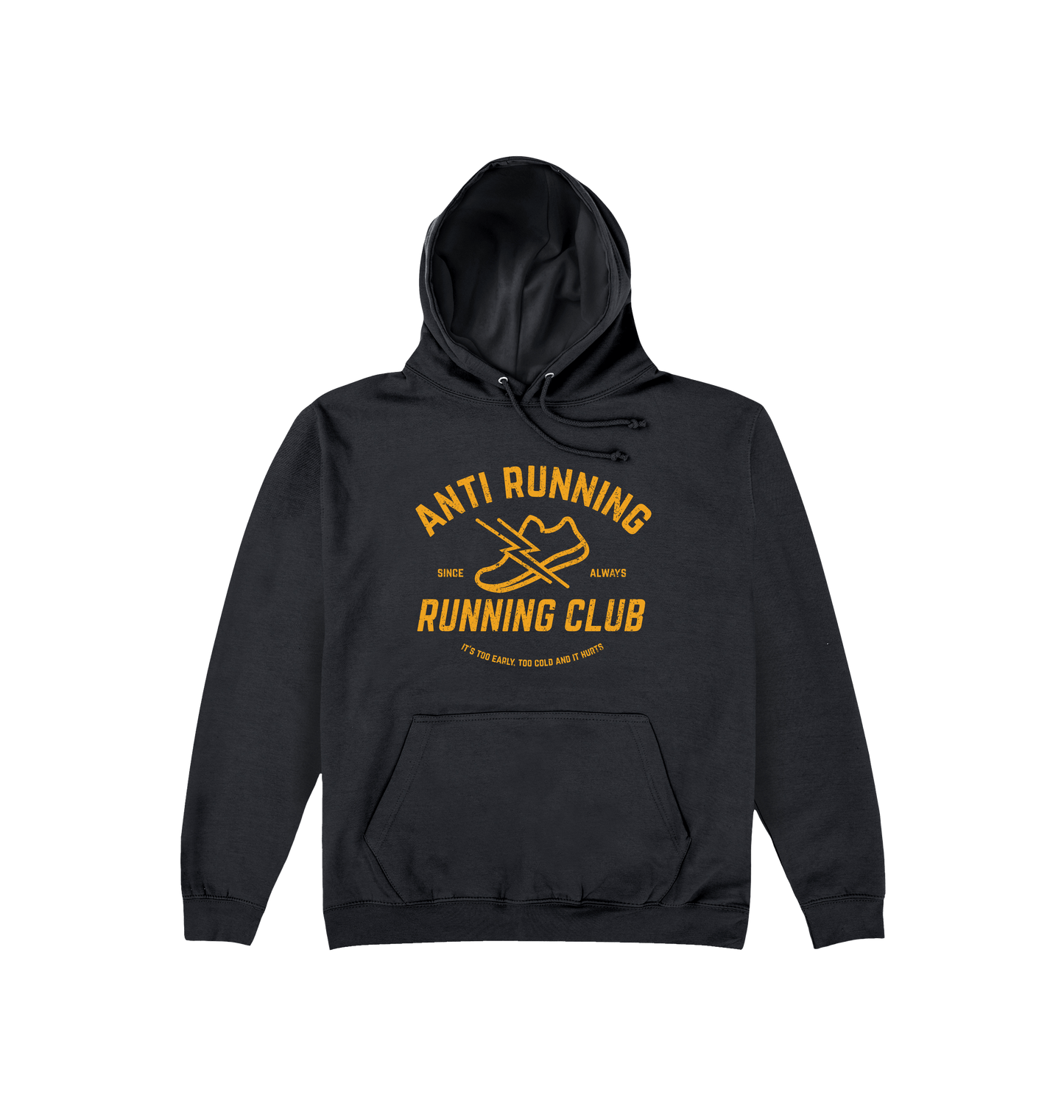 Jet Black Printed Hoody Front