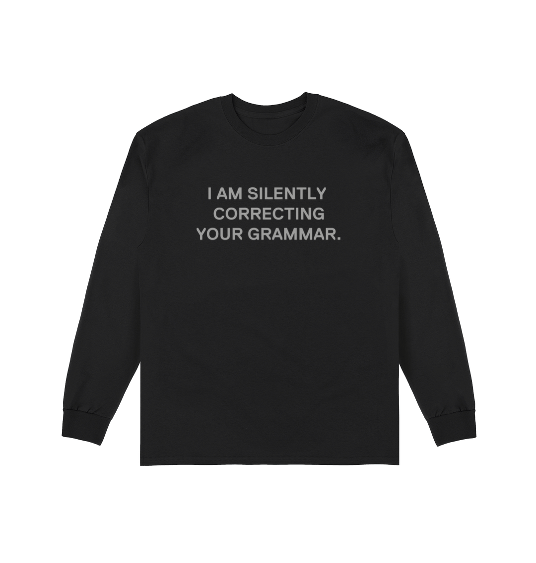 Black Printed Long Sleeve T Shirt Front