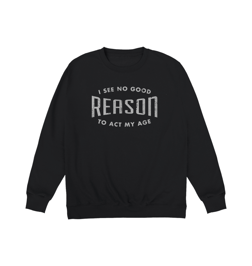 Jet Black Printed Sweater Front