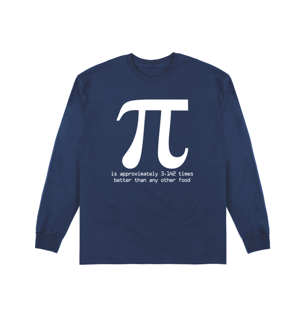 Navy Printed Long Sleeve T Shirt Front