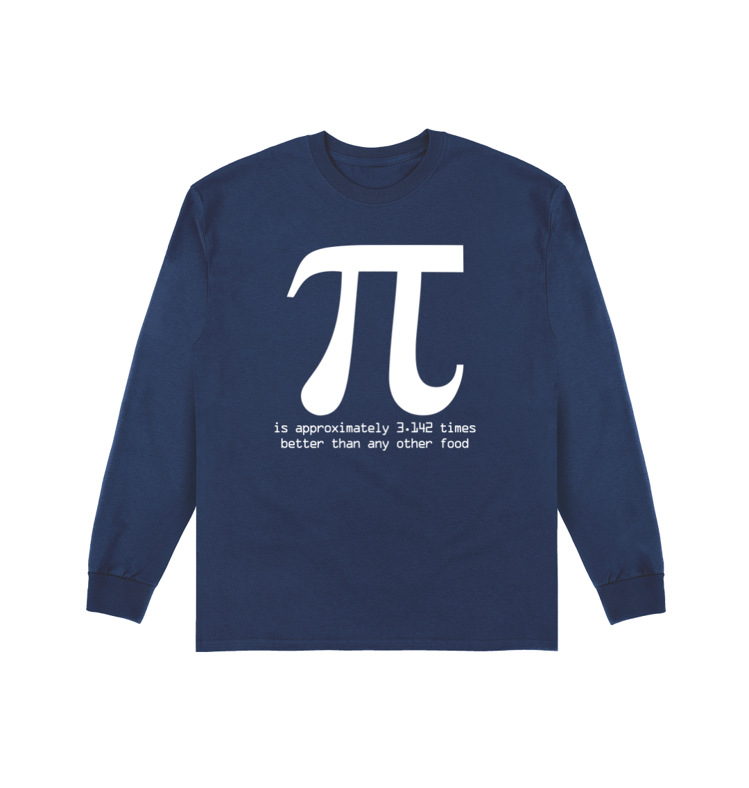 Navy Printed Long Sleeve T Shirt Front