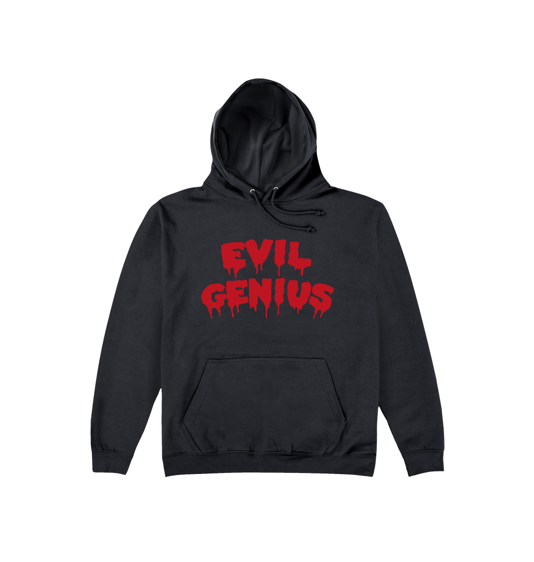 Jet Black Printed Hoody Front