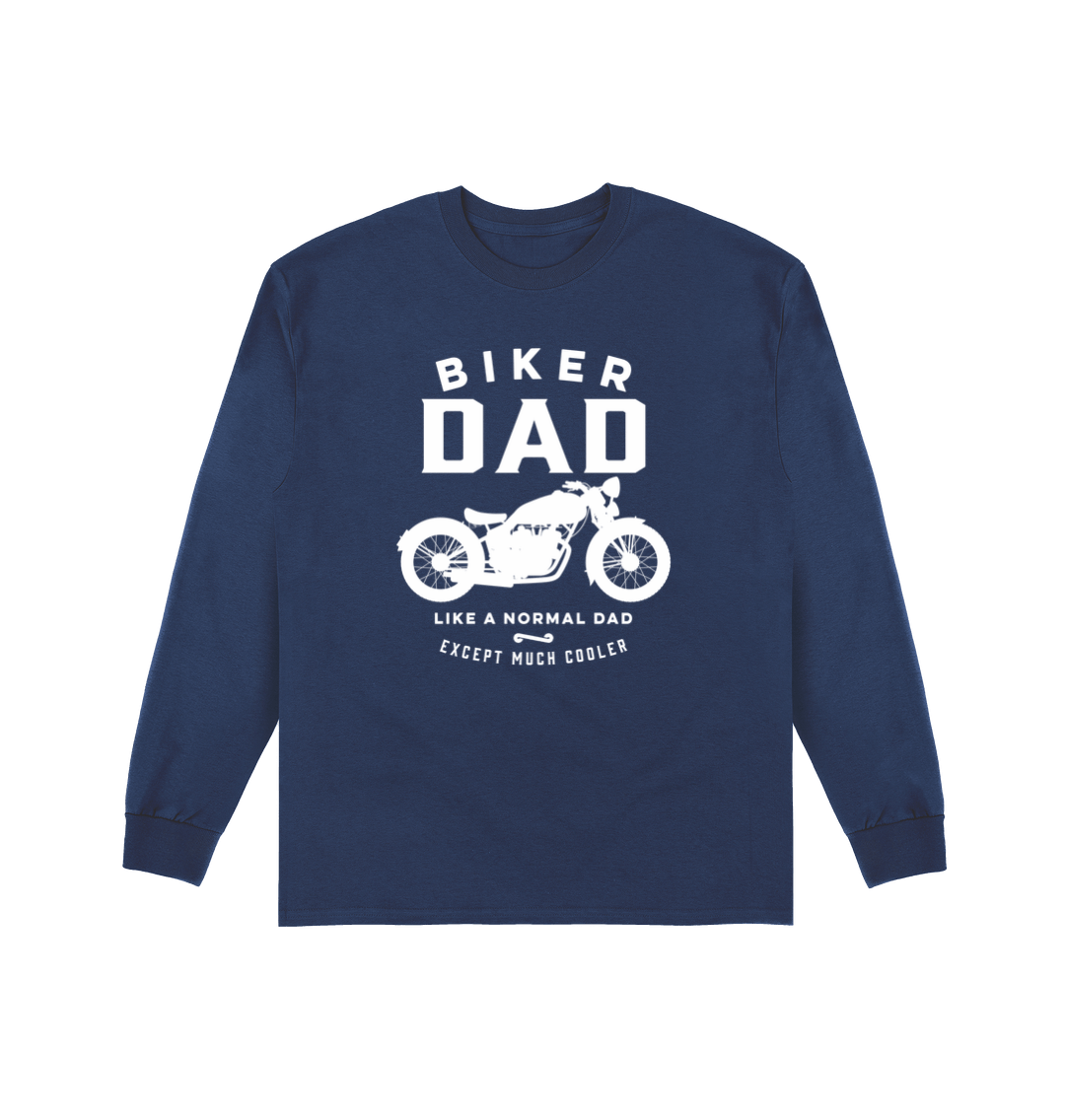 Navy Printed Long Sleeve T Shirt Front