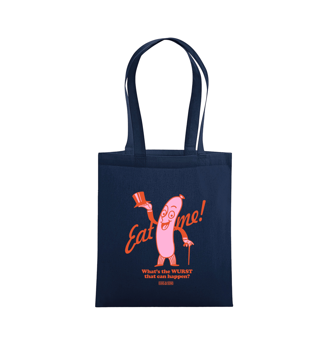 French Navy Printed Bag Front