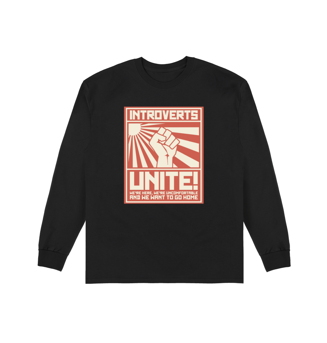 Black Printed Long Sleeve T Shirt Front