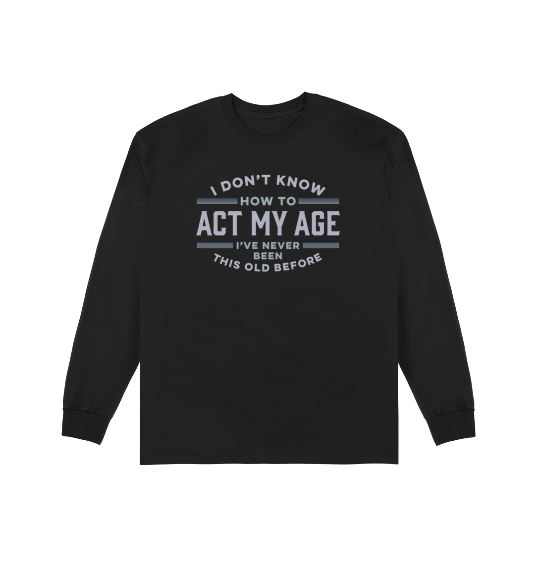Black Printed Long Sleeve T Shirt Front