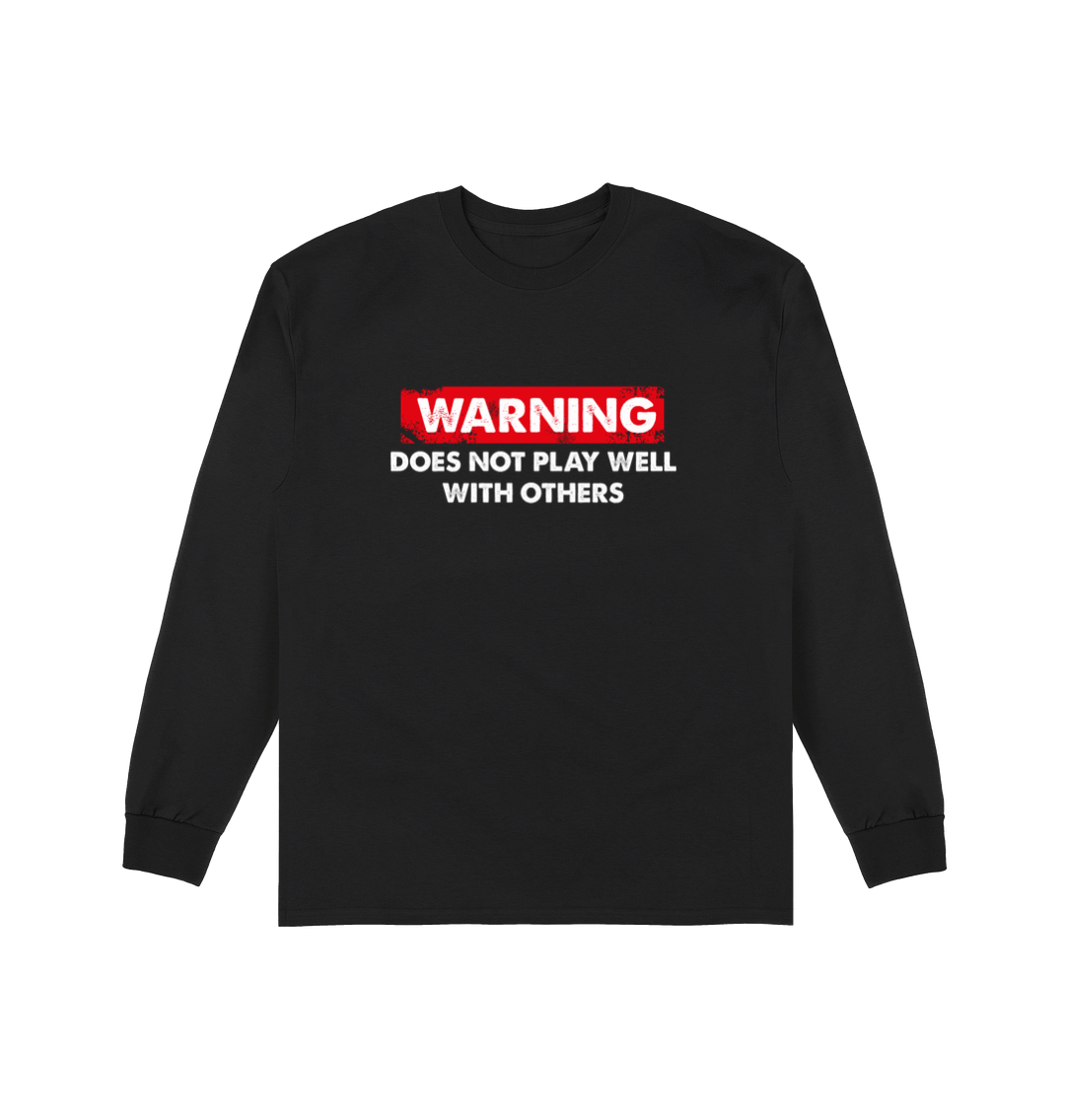 Black Printed Long Sleeve T Shirt Front